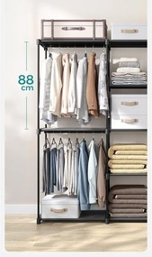 Otevřená šatní skříň Melisa 182 cm černá