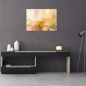 Sklenený obraz - Abstrakcia, olejomaľba (70x50 cm)
