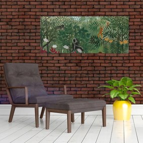 Obraz - Henri Rousseau, Tropical Forest with Monkeys, reprodukcia (120x50 cm)