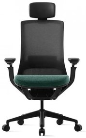 Kancelárska ergonomická stolička ROLY — sieť, látka, čierna / viac farieb Červená