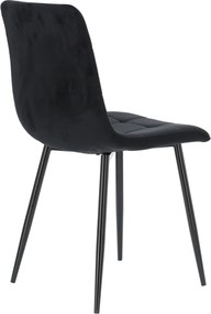 GARDEN LINE Moderná prešívaná zamatová stolička Farba: čierna