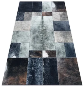 Koberec PATCHWORK 21719 čierny- imitácia kože krava