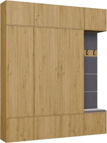 Předsíňová stěna Haga 3Sz1W 200 cm dub Artisan