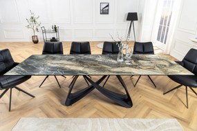 Jedálenský stôl TOMTOC 180-220-260 cm – keramický mramorový vzhľad taupe