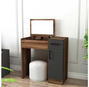 Toaletný stolík INCI 108,8x77 cm orech/čierna