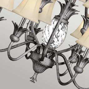 Hinkley HK-PLANT10-PL - Luster na reťazi PLANTATION 10xE14/40W/230V strieborná