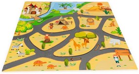 Penová podložka pre deti, puzzle safari, 9 dielov, 93x93cm