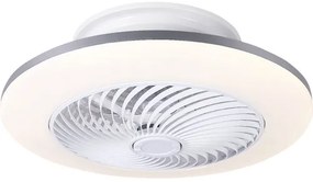 Stropný ventilátor Globo Gibli Ø55 cm biely/sivý s LED osvetlením a diaľkovým ovládaním