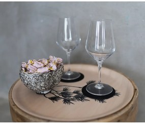 Podtácok 10cm, recyklovaná koža / čierny