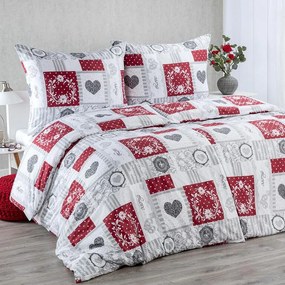 Posteľné obliečky z mikrovlákna PATCHWORK SRDCE jednolôžko