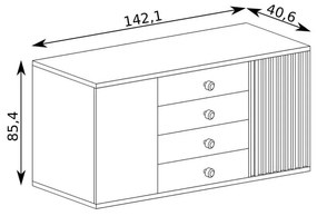 Komoda Claudi 04 (dub artisan). Vlastná spoľahlivá doprava až k Vám domov. 1055488