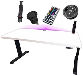 Písací Stôl Low Elektr. Biely 120x60x3,6 Model 3