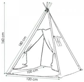 Bestent Detský stan Teepee s vankúšmi Hviezdy šedý