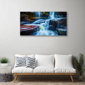 Obraz Canvas Skaly vodopád rieka príroda 140x70 cm