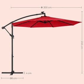 Záhradný slnečník s LED osvetlením GPU118R01