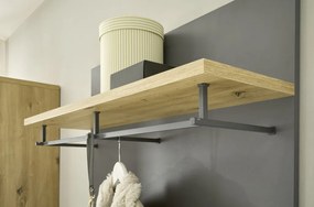 Predsieňový šatníkový panel Milan, dub artisan/šedá