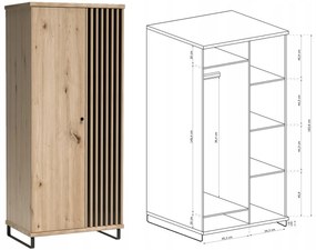 Šatní skříň Cali C1 dub artisan
