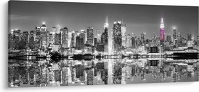 Obrázok - New York a fialový mrakodrap (120x50 cm)