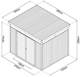 Záhradný domček so svetlíkmi Avenberg MAGNUS 2.5 x 2.9 m - Premium