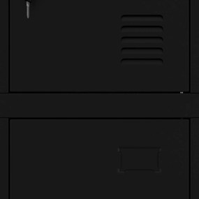 Kovová BHP raňajková skrinka MARCIN, 900 x 1850 x 400 mm, čierna