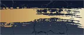 Obraz - Modrá a zlatá abstrakcia N⁰2 (120x50 cm)