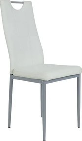 Jedálenská stolička Kim, biela ekokoža