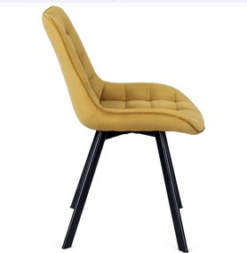 Sada stola HARRY 102-142 cm Craft Oak/Čierna a 4 stoličiek RICK Horčicová