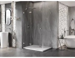 Mexen Lunar, výklopný sprchový kút ľavý 95 x 90 cm, 8mm číre sklo, chrómový profil, 834-095-090-01-00-L