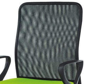 Autronic KANCELÁRSKA STOLIČKA - čierno-zelená - 58 x 91-102 x 53 cm, plast + textil