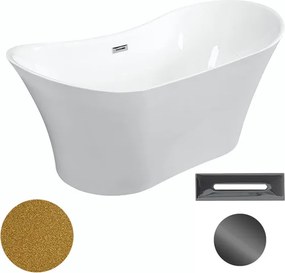 Besco Akrylátová voľne stojaca vaňa Amber Glam Z 170x80 BESCO-Typ výpuste: Click-Clack s prepadom, grafit, BESCO-Rozmery: 170x80, BESCO-Farba: Biela/…