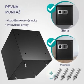InternetovaZahrada Bezpečnostný trezor Defer Plus - 35x40x40cm čierny