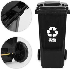 MULTISTORE Odpadkový kôš na zmiešaný odpad 120L  - gumené kolesá