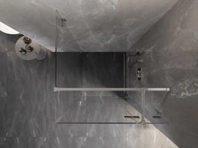 Mexen Lunar T, výklopný sprchový kút pravý 70 x 70 cm, číre sklo, chrómový profil, 834T-070-070-01-00-P