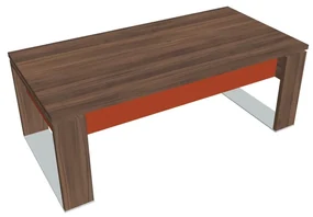 Stôl Verno+ S 200 x 100 cm, orech / oranžová