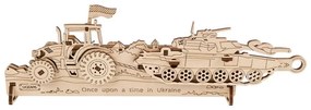 Ugears 3D drevené mechanické puzzle Brave UA Tractor