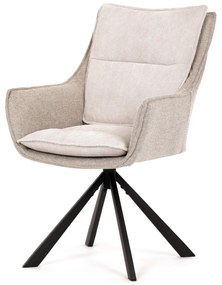 Autronic - Židle jídelní, krémová látka, kov černá - DCH-B1180 CRM2 VÝPRODEJ