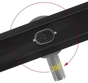 Rea Neox Pro Black, odtokový sprchový žľab 90 cm, čierna matná, REA-G7804