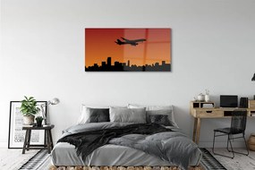 Obraz plexi Lietadlo a slnko oblohu 125x50 cm