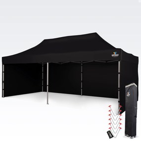 BRIMO Hliníkový nožnicový stan 4x8 m pre motošport a depo - s 3 stenami - Čierna 18