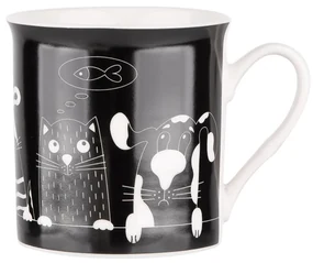 Altom Porcelánový hrnček Cool Friends, 250 ml, čierna