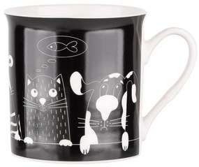 Altom Porcelánový hrnček Cool Friends, 250 ml, čierna