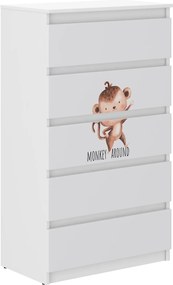 Wooden Toys Detská komoda R-5 SAFARI OPICA