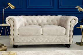 Dizajnová dvojsedačka Chesterfield 150 cm šampanský zamat