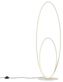 Dizajnová stojaca lampa béžová vrátane LED 3-stupňovo stmievateľná - Boomerang