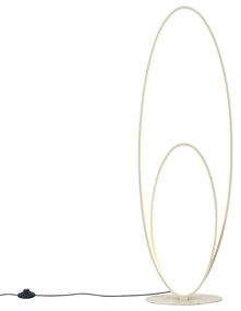Dizajnová stojaca lampa béžová vrátane LED s 3-stupňovým stmievaním - Boomerang