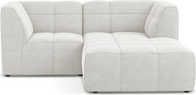 Biela rohová pohovka z textílie buklé (pravý roh/s leňoškou) Aloha – Makamii