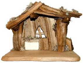 Drevený koreňový domec pre betlehem (a)