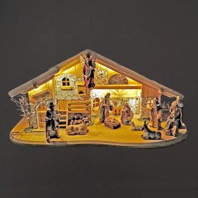 AMADEA Drevený betlehem BEZ FIGURÍK 65 cm