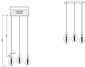 Trio - LED Stmievateľný luster na lanku GINSTER 3xE27/8W/230V