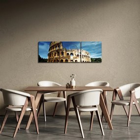 Obraz - Koloseum v Ríme, Taliansko (s hodinami) (90x30 cm)